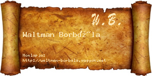 Waltman Borbála névjegykártya